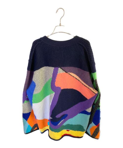 sacai（サカイ）sacai (サカイ) KAWS (カウズ) 厚手カーディガン マルチカラー サイズ:3の古着・服飾アイテム