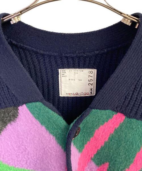sacai（サカイ）sacai (サカイ) KAWS (カウズ) 厚手カーディガン マルチカラー サイズ:3の古着・服飾アイテム