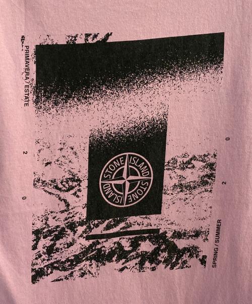 STONE ISLAND（ストーンアイランド）STONE ISLAND (ストーンアイランド) ロゴ半袖Ｔシャツ ピンク サイズ:Mの古着・服飾アイテム