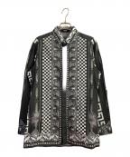 VERSUS VERSACEヴェルサス ヴェルサーチェ）の古着「Ancient Greece silk shirt」｜ブラック