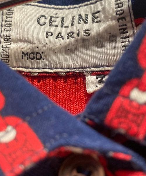 CELINE（セリーヌ）CELINE (セリーヌ) 半袖ニットポロ レッド サイズ:36の古着・服飾アイテム