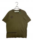 OFFWHITEオフホワイト）の古着「ステンシルTシャツ」｜カーキ
