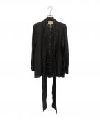 GUCCIグッチ）の古着「ブラックシルクシャツ」｜ブラック