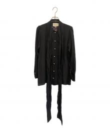 GUCCI（グッチ）の古着「ブラックシルクシャツ」｜ブラック