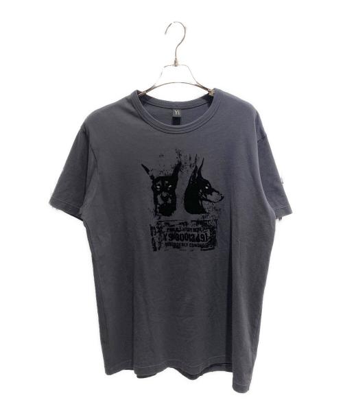 Y's（ワイズ）Y's (ワイズ) アニマル柄フロッキープリントT グレー サイズ:2の古着・服飾アイテム