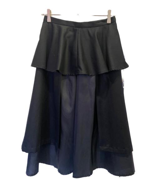 noir kei ninomiya（ノワール ケイ ニノミヤ）noir kei ninomiya (ノワール ケイ ニノミヤ) ティアード レイヤードスカート ブラック サイズ:Sの古着・服飾アイテム