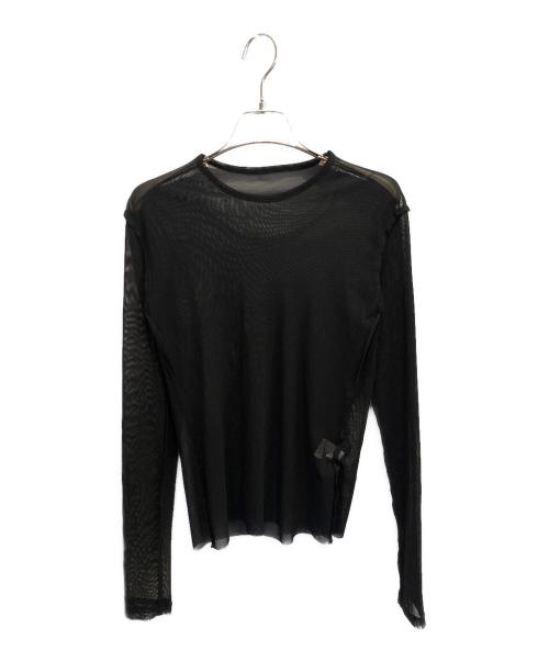 Y's（ワイズ）Y's (ワイズ) TULLE CREW NECK T/チュールクルーネックTシャツ ブラック サイズ:2の古着・服飾アイテム