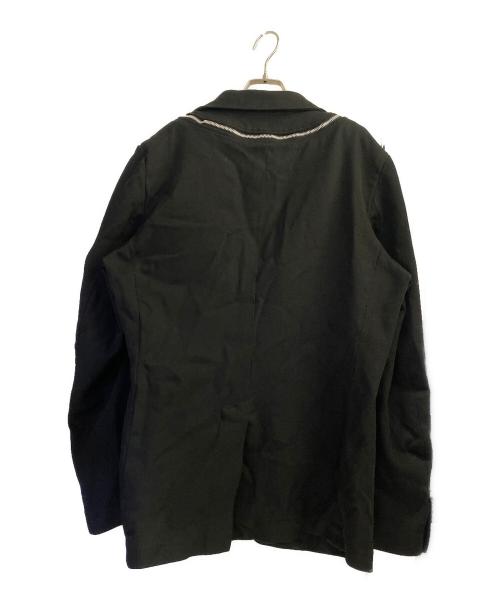 BLACK COMME des GARCONS（ブラックコムデギャルソン）BLACK COMME des GARCONS (ブラックコムデギャルソン) ポリ縮ジップテーラードジャケット ブラック サイズ:XLの古着・服飾アイテム
