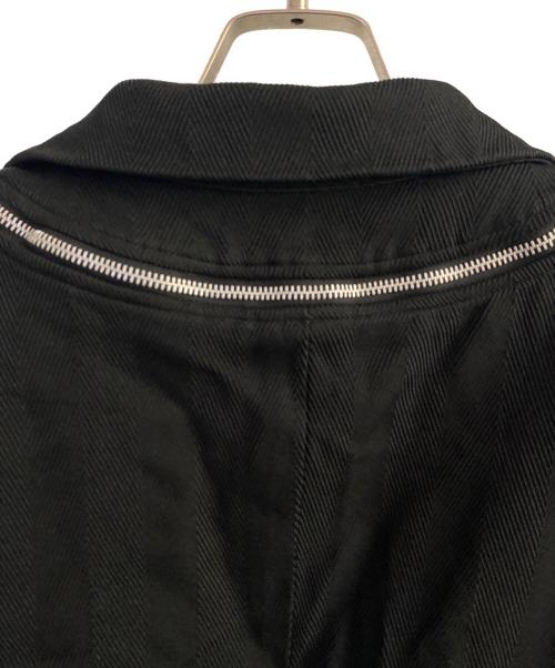 BLACK COMME des GARCONS（ブラックコムデギャルソン）BLACK COMME des GARCONS (ブラックコムデギャルソン) ポリ縮ジップテーラードジャケット ブラック サイズ:XLの古着・服飾アイテム