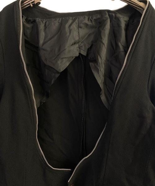 BLACK COMME des GARCONS（ブラックコムデギャルソン）BLACK COMME des GARCONS (ブラックコムデギャルソン) ポリ縮ジップテーラードジャケット ブラック サイズ:XLの古着・服飾アイテム