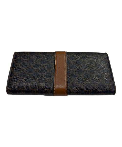 CELINE（セリーヌ）CELINE (セリーヌ) トリオンフ キャンバス ラージフラップウォレット ブラウンの古着・服飾アイテム