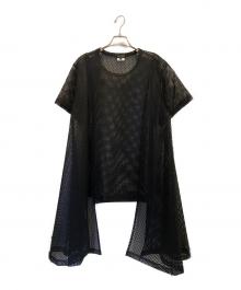 COMME des GARCONS HOMME PLUS（コムデギャルソンオムプリュス）の古着「メッシュカットソー」｜ブラック