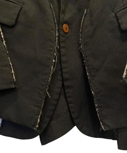 COMME des GARCONS HOMME PLUS（コムデギャルソンオムプリュス）COMME des GARCONS HOMME PLUS (コムデギャルソンオムプリュス) ダメージスリット テーラードジャケット ブラック サイズ:Lの古着・服飾アイテム