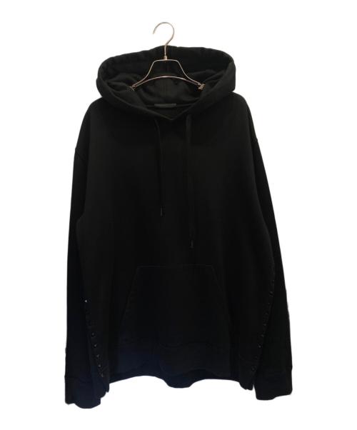 VALENTINO（ヴァレンティノ）VALENTINO (ヴァレンティノ) サイドスタッズプルオーバースウェットパーカー ブラック サイズ:Lの古着・服飾アイテム