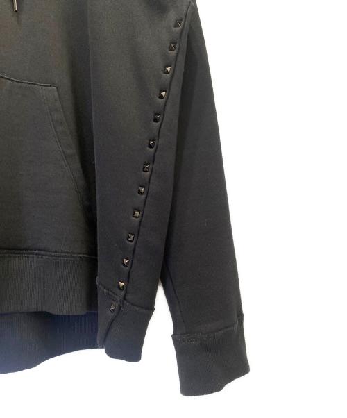 VALENTINO（ヴァレンティノ）VALENTINO (ヴァレンティノ) サイドスタッズプルオーバースウェットパーカー ブラック サイズ:Lの古着・服飾アイテム