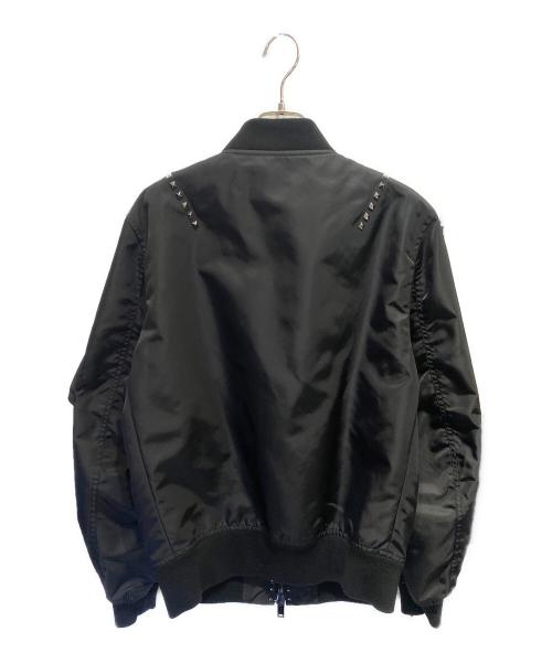 VALENTINO（ヴァレンティノ）VALENTINO (ヴァレンティノ) ロックスタッズ MA-1 ブラック サイズ:XLの古着・服飾アイテム