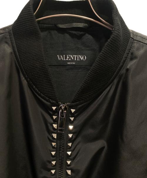 VALENTINO（ヴァレンティノ）VALENTINO (ヴァレンティノ) ロックスタッズ MA-1 ブラック サイズ:XLの古着・服飾アイテム