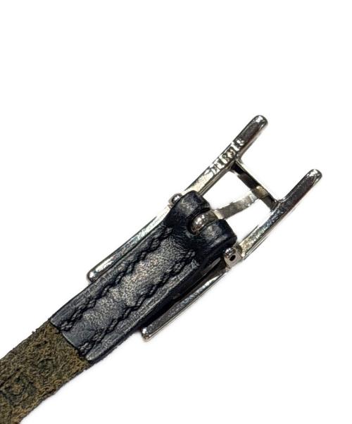 HERMES（エルメス）HERMES (エルメス) レザーブレスレット 《ビーアピ》 ドゥブルトゥール ブラック サイズ:Sの古着・服飾アイテム