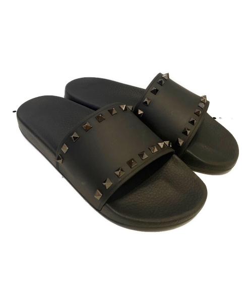 VALENTINO（ヴァレンティノ）VALENTINO (ヴァレンティノ) スタッズサンダル ブラック サイズ:43の古着・服飾アイテム