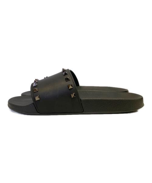 VALENTINO（ヴァレンティノ）VALENTINO (ヴァレンティノ) スタッズサンダル ブラック サイズ:43の古着・服飾アイテム