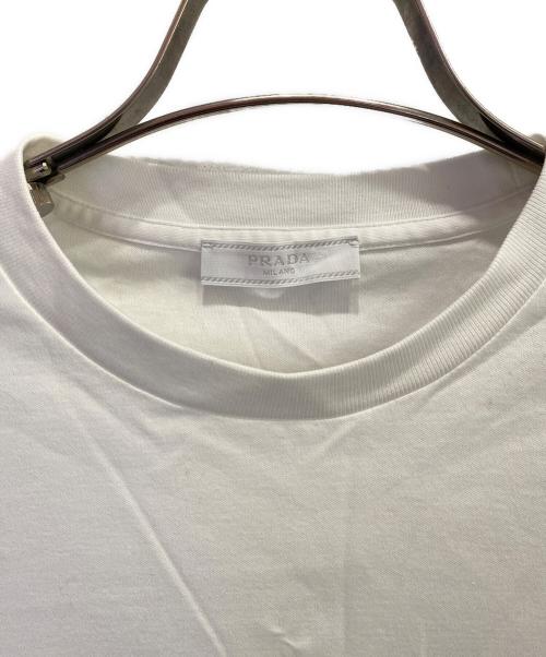 PRADA（プラダ）PRADA (プラダ) ロゴタブカットソー ホワイト サイズ:Mの古着・服飾アイテム