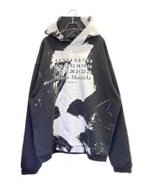 Maison Margiela（メゾンマルジェラ）の古着「20AW グラフィックカレンダーロゴプルオーバーフーディー」｜ブラック×ホワイト