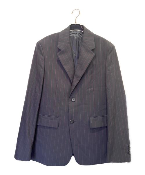 PRADA（プラダ）PRADA (プラダ) ストライプ テーラードジャケット ネイビー サイズ:48の古着・服飾アイテム