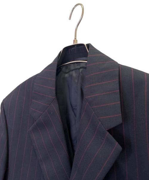 PRADA（プラダ）PRADA (プラダ) ストライプ テーラードジャケット ネイビー サイズ:48の古着・服飾アイテム