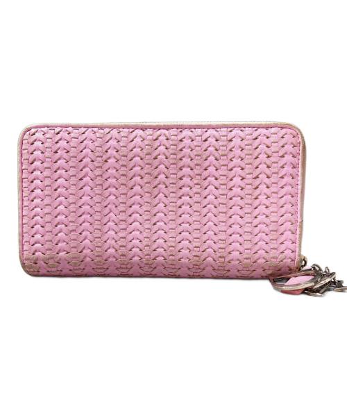 Christian Dior（クリスチャン ディオール）Christian Dior (クリスチャン ディオール) ラウンドファスナー財布 ピンクの古着・服飾アイテム