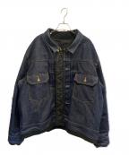 sacai×LEVI'Sサカイ×リーバイス）の古着「Denim × Nylon Twill Reversible Blousonリバーシブルブルゾン」｜インディゴ