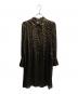 Saint Laurent Paris（サンローランパリ）の古着「Black and metallic gold leopard print collared long-sleeve dress/レオパードシアー ロングスリーブ シャツワンピース」｜ブラック×ゴールド