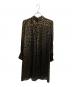 Saint Laurent Paris Black and metallic gold leopard print collared long-sleeve dress/レオパードシアー ロングスリーブ シャツワンピース サイズ:36：35000円