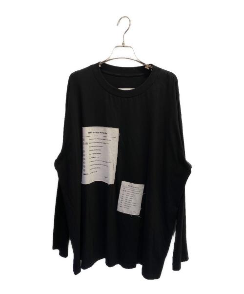 MM6 Maison Margiela（エムエムシックスメゾンマルジェラ）MM6 Maison Margiela (エムエムシックスメゾンマルジェラ) ロゴ ラベル ロングカットソー ブラック サイズ:Lの古着・服飾アイテム