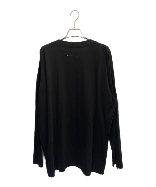 MM6 Maison Margiela（エムエムシックスメゾンマルジェラ）MM6 Maison Margiela (エムエムシックスメゾンマルジェラ) ロゴ ラベル ロングカットソー ブラック サイズ:Lの古着・服飾アイテム