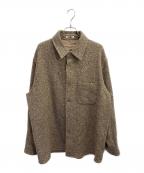 AURALEEオーラリー）の古着「HOMESPUN TWEED SHIRT BLOUSON/ホームスパンツイードシャツブルゾン」｜カーキ