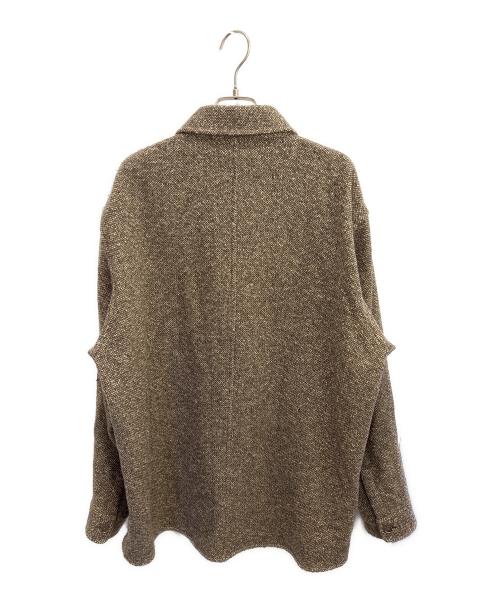AURALEE（オーラリー）AURALEE (オーラリー) HOMESPUN TWEED SHIRT BLOUSON/ホームスパンツイードシャツブルゾン カーキ サイズ:5の古着・服飾アイテム