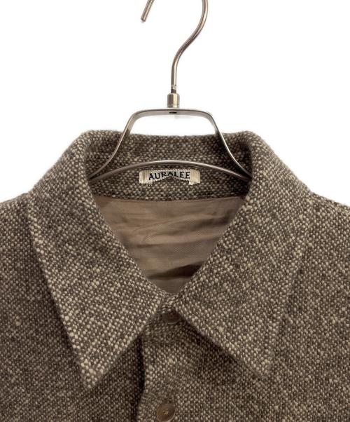 AURALEE（オーラリー）AURALEE (オーラリー) HOMESPUN TWEED SHIRT BLOUSON/ホームスパンツイードシャツブルゾン カーキ サイズ:5の古着・服飾アイテム
