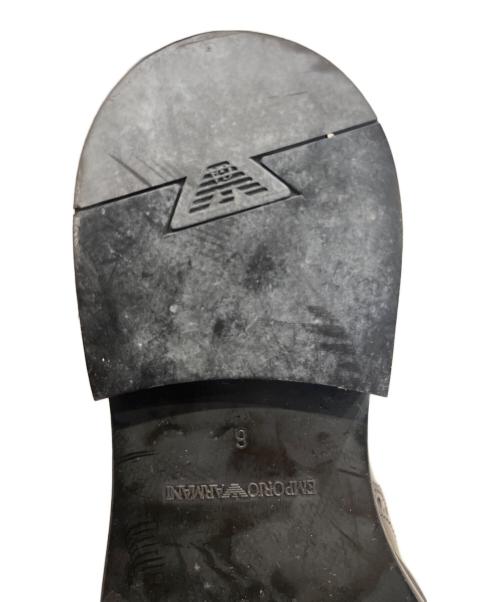 EMPORIO ARMANI（エンポリオ アルマーニ）EMPORIO ARMANI (エンポリオ アルマーニ) ファー付 メダリオン ダービーシューズ ブラック サイズ:6の古着・服飾アイテム
