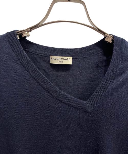 BALENCIAGA（バレンシアガ）BALENCIAGA (バレンシアガ) カシミヤ混ニットワンピース ネイビー サイズ:34の古着・服飾アイテム