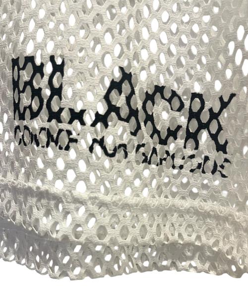 BLACK COMME des GARCONS（ブラックコムデギャルソン）BLACK COMME des GARCONS (ブラックコムデギャルソン) ロゴプリント メッシュカットソー ホワイト サイズ:Mの古着・服飾アイテム