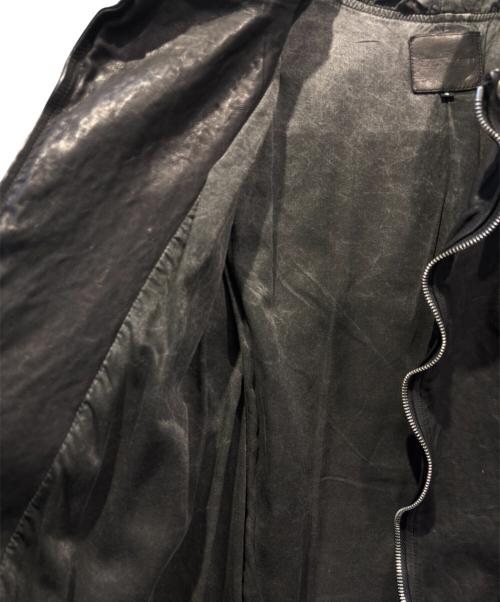 ISAMU KATAYAMA BACKLASH（イサムカタヤマ・バックラッシュ）ISAMU KATAYAMA BACKLASH (イサムカタヤマ・バックラッシュ) バックラッシュ ジャパンカーフ フード付き ライダースジャケット ブラック サイズ:XLの古着・服飾アイテム