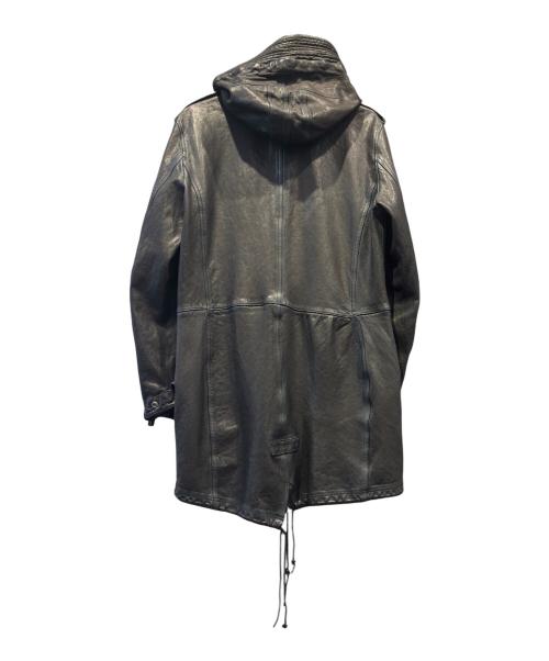 ISAMU KATAYAMA BACKLASH（イサムカタヤマ・バックラッシュ）ISAMU KATAYAMA BACKLASH (イサムカタヤマ・バックラッシュ) ゴートタンニン製品染め レザーモッズコート ブラック サイズ:Lの古着・服飾アイテム