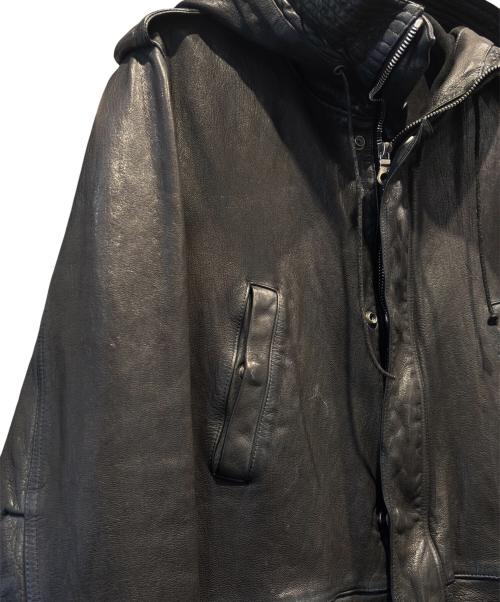 ISAMU KATAYAMA BACKLASH（イサムカタヤマ・バックラッシュ）ISAMU KATAYAMA BACKLASH (イサムカタヤマ・バックラッシュ) ゴートタンニン製品染め レザーモッズコート ブラック サイズ:Lの古着・服飾アイテム