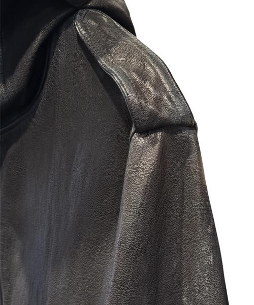 ISAMU KATAYAMA BACKLASH（イサムカタヤマ・バックラッシュ）ISAMU KATAYAMA BACKLASH (イサムカタヤマ・バックラッシュ) ゴートタンニン製品染め レザーモッズコート ブラック サイズ:Lの古着・服飾アイテム