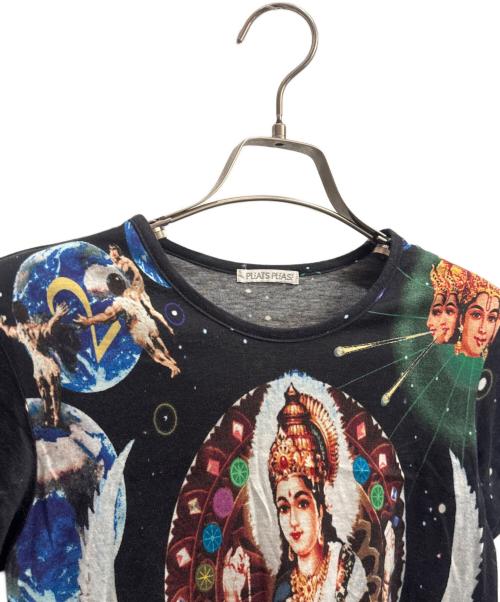 PLEATS PLEASE（プリーツプリーズ）PLEATS PLEASE (プリーツプリーズ) Tadanori Yokoo Short Sleeve T-Shirt Space Black/総柄カットソー ブラック サイズ:3の古着・服飾アイテム