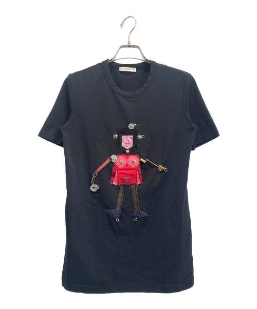 PRADA（プラダ）PRADA (プラダ) Prada Robot T-Shirt/ロボット プリント カットソー ブラック サイズ:Sの古着・服飾アイテム