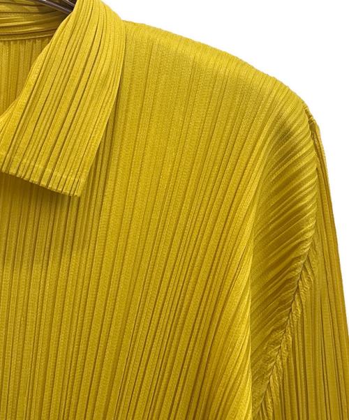 PLEATS PLEASE（プリーツプリーズ）PLEATS PLEASE (プリーツプリーズ) プリーツ ロングスリーブ シャツ イエロー サイズ:3の古着・服飾アイテム