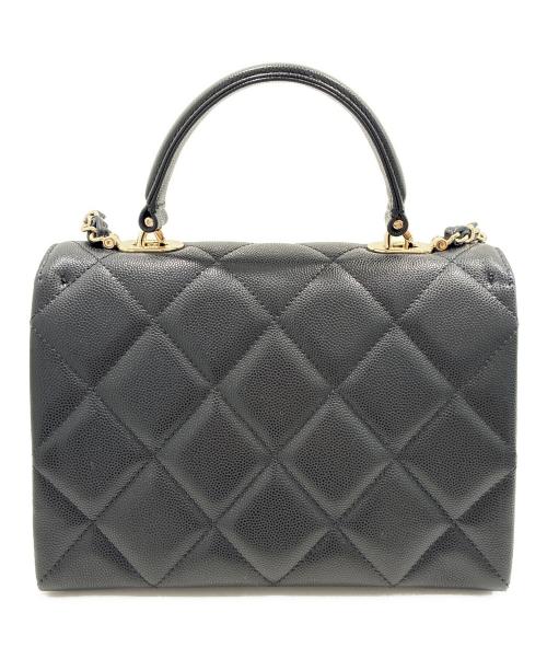 CHANEL（シャネル）CHANEL (シャネル) マトラッセ トップハンドル ミニ フラップ バッグ/Matelasse Top handle Mini Flap Bag Chain Shoulder ブラック×ゴールド金具 サイズ:21の古着・服飾アイテム