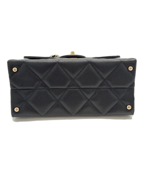 CHANEL（シャネル）CHANEL (シャネル) マトラッセ トップハンドル ミニ フラップ バッグ/Matelasse Top handle Mini Flap Bag Chain Shoulder ブラック×ゴールド金具 サイズ:21の古着・服飾アイテム