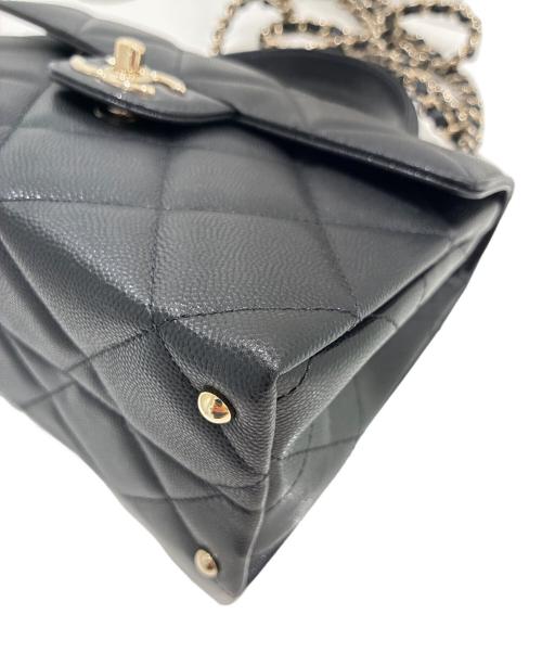 CHANEL（シャネル）CHANEL (シャネル) マトラッセ トップハンドル ミニ フラップ バッグ/Matelasse Top handle Mini Flap Bag Chain Shoulder ブラック×ゴールド金具 サイズ:21の古着・服飾アイテム